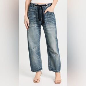 We The Free Moxie Pull-On Rope Belt Paint Barrel Jeans | Size 24